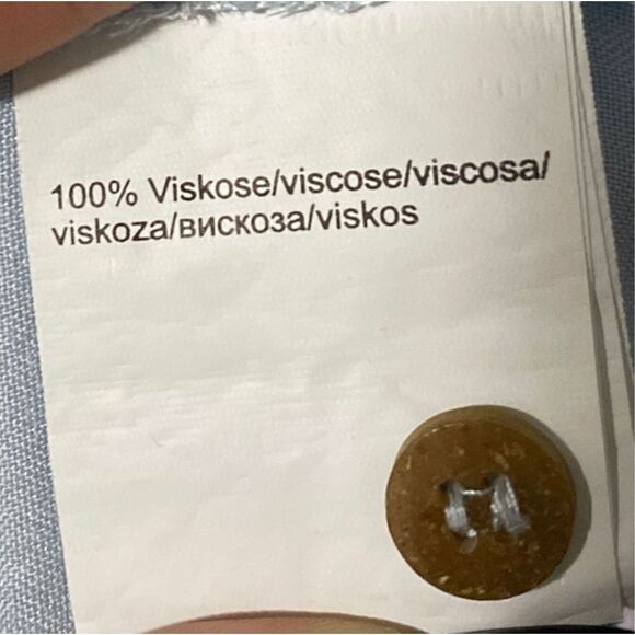 COLLECTION L | Light Blue Collared Button Down 3/4 Sleeve Thin Blouse Size 14 - Picture 6 of 7